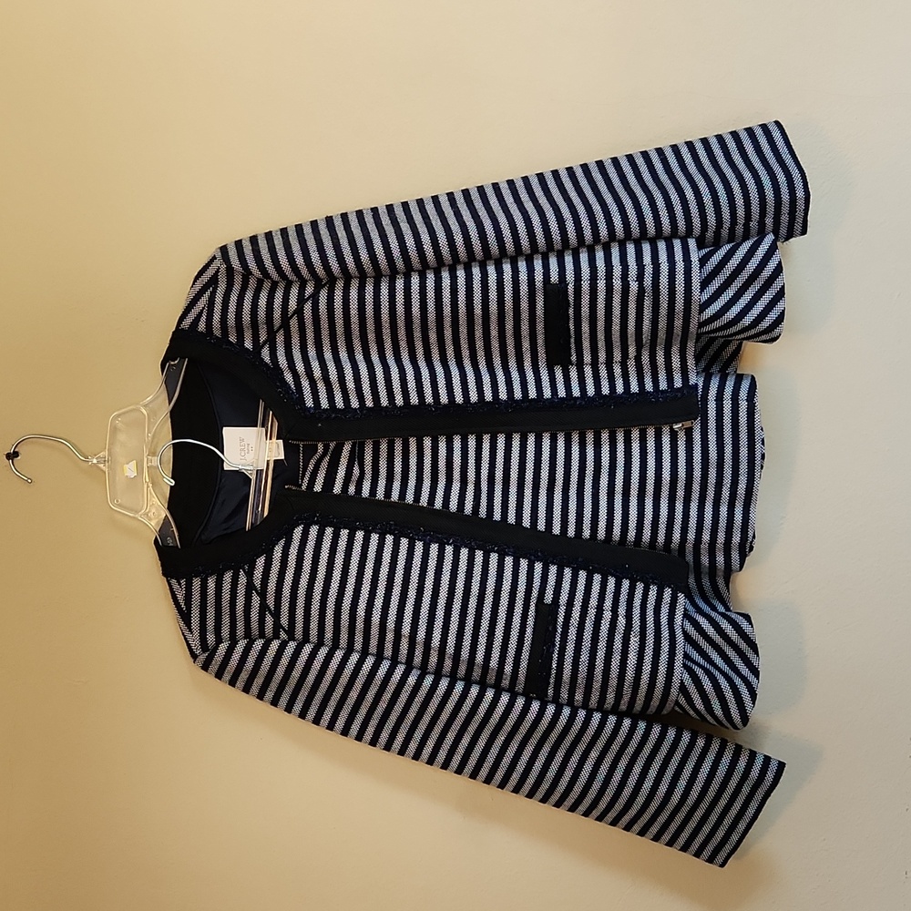 J Crew 12 Preppy suiting ladies two pieces preppy striped suit navy blue